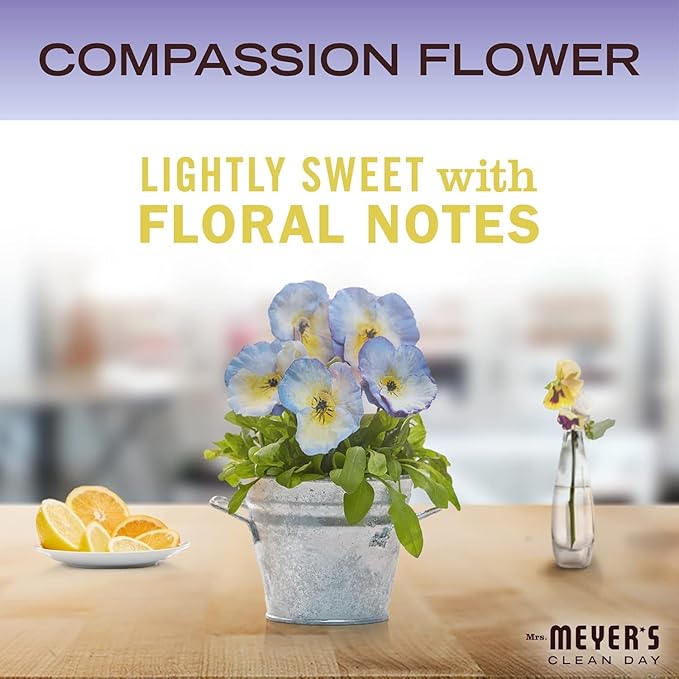 MRS. MEYER'S CLEAN DAY Hand Soap, Made with Essential Oils, Compassion Flower, 12.5 fl. oz - Pack Of 3