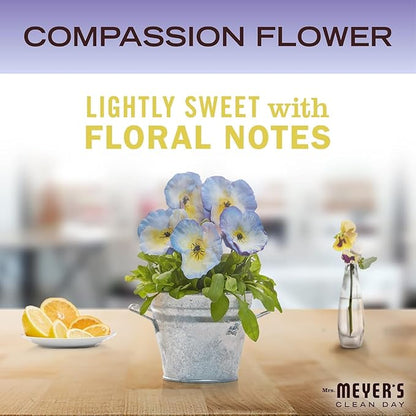 MRS. MEYER'S CLEAN DAY Hand Soap, Made with Essential Oils, Compassion Flower, 12.5 fl. oz - Pack Of 3
