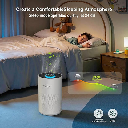 Air Purifiers for Bedroom Home up to 1000 ft², Vniup H14 True HEPA Room Air Purifiers for Bedroom, with Fragrance Function Sleep Mode& Light Mode Air Cleaner for Pet Dander Odor Dust Smoke