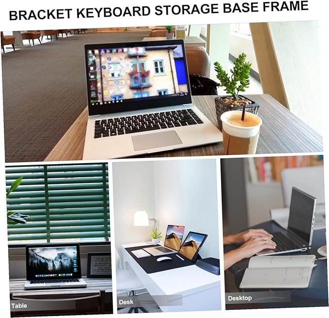 GALPADA Computer Monitor Heightened Stand with Keyboard Holder Desk Riser for Office and Home Use Ergonomic Screen Shelf with Strong Bearing Capacity Smooth Edges White Finish