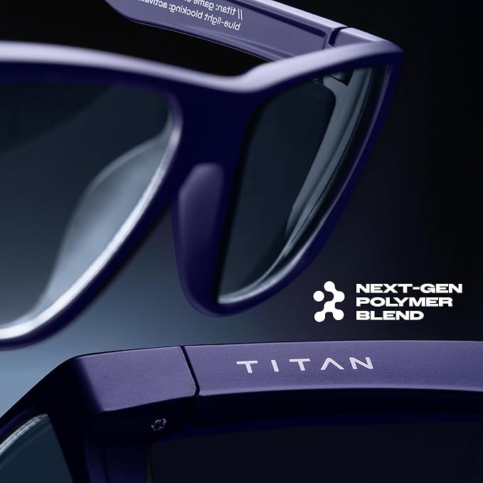 Titan Gaming Glasses, Anti Blue Light Glasses Men, UV400 Protection Blue Light Blocking Glasses for Computer Eye Strain
