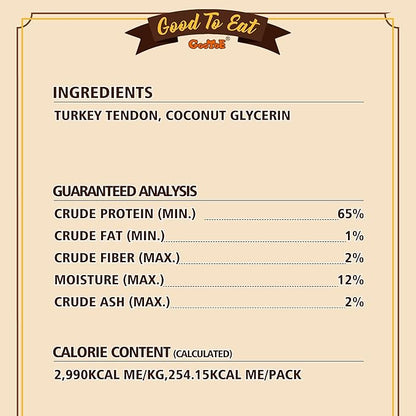 Gootoe Turkey Tendons for Dogs –All-Natural, Hypoallergenic Dog Treats, Rawhide Alternative, Long Lasting Puppy Chews, Healthy Dog Treats for Medium Breeds, Sliced (M), 16 oz Pack (1 lb)
