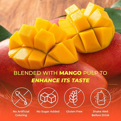 Vinut 100% Mango Juice with Pulp (16.57 fl oz, Pack of 12), No Sugar Added, All Nature Mango Juice, Not From Concentrate, Gluten Free, GMO-Free, High Calcium, Iron