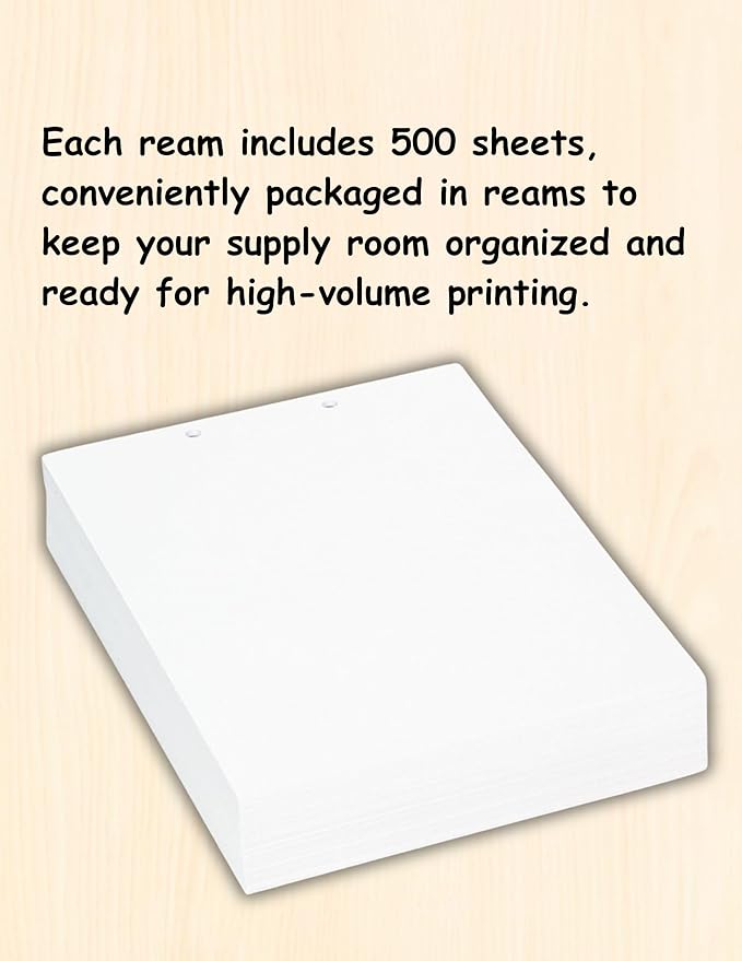 Limited Papers(TM) Writing Copy and Printing Paper, 8.5" x 11", 2 Hole Top-Punched, 20 Pound Text, 500 Sheets Per Ream. (5000, Buff)
