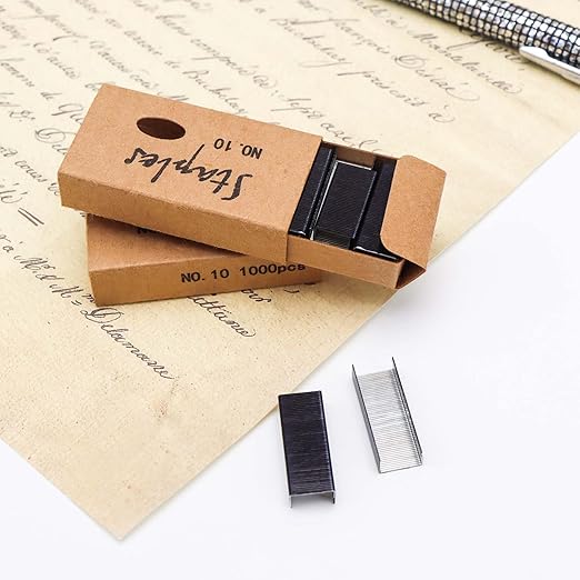 NatSumeBasics 4000 Black Staples - #10 Small Colored Staples for Mini Stapler, Smaller Than Standard Staple (Black)