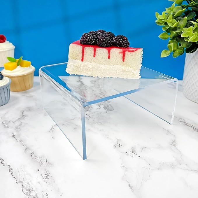 Plymor Clear Acrylic Short Square Display Riser, 3" H x 6" W x 6" D (3/16" thick) (12 Pack)