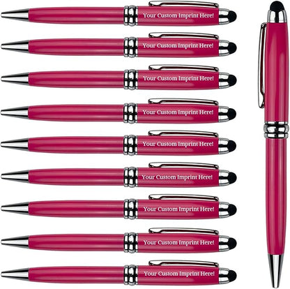 Ancolo Custom Luxury Office BallPens with Stylus Tip Medium Point - Nice writing Pens - Engraved with Your Name Slogan, Perfect for Men and Women Girls boys 10 Pens/Box