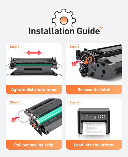 148A W1480A Black Toner Cartridge set 2-Pack High Yield with Chip Replacement for HP 148A W1480A 148X W1480X Cartridges Compatible with HP LaserJet Pro MFP 4101fdw 4101fdn 4001dw 4001dn 4001n Printer