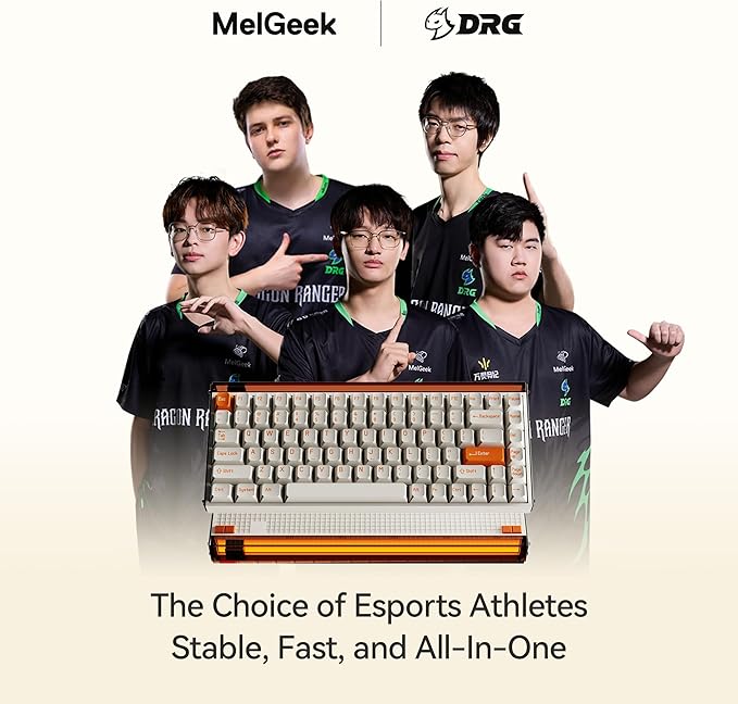 MelGeek MADE84 Pro Wired Keyboard, Hall Effect Magnetic Switch Gaming Keyboard, 75% Compact Rapid Trigger, Hot-Swappable, RGB Snap Tap & Adjustable Actuation, Online HIVE Custom (Orange)