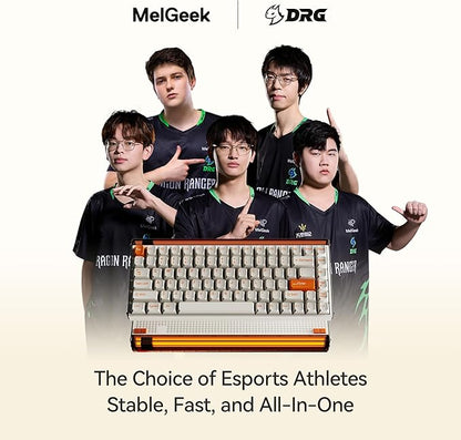 MelGeek MADE84 Pro Wired Keyboard, Hall Effect Magnetic Switch Gaming Keyboard, 75% Compact Rapid Trigger, Hot-Swappable, RGB Snap Tap & Adjustable Actuation, Online HIVE Custom (Orange)