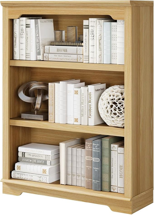 HIFYOBRO 3 Tier Bookshelf and Bookcase, 31.5" Wide Wooden Book Shelf, Freestanding Open Display Storage Bookshelves for Study Room, Home Office, Living Room