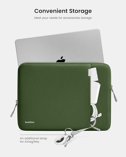 tomtoc 360° Protective Laptop Sleeve for 15-inch MacBook Air M4/A3241 2025, M3/A3114 2024, M2/A2941 2023, 15-inch MacBook Pro A1990 A1707, Dell XPS 15 Plus Laptop, Water-Resistant Computer Case Bag