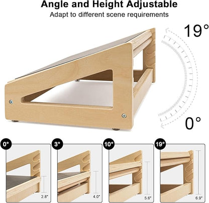 WOOD CITY Foot Rest for Under Desk at Work, 3 Heights Adjustable Footrest with Silicone Surface, 2 in 1 Foot Stool Improve Posture, Reduce Fatigue & Pain, Ideal for Home/Office/Gaming (Natural)