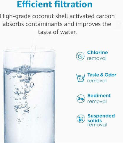 AQUA CREST GXRTQR Inline Water Filter, NSF Certified, Compatible with GE GXRTQR, GXRTQ System, Reduces Chlorine, Fluoride, Limescale and More, for Refrigerator, Icemaker, RVs (3 Filters)