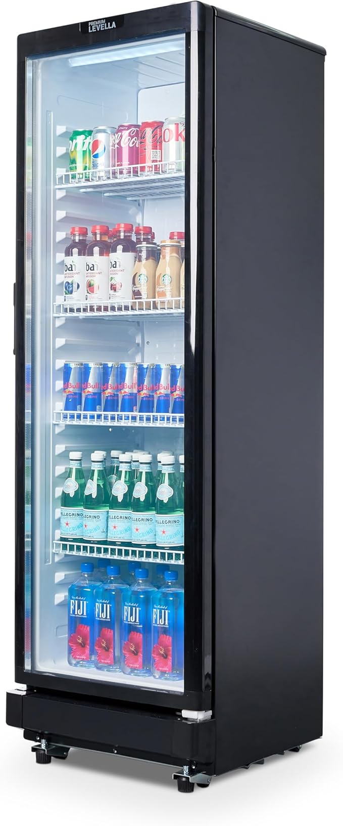 PremiumLevella Glass Door Display Refrigerator 8.5 cu ft Commercial Beverage Cooler Merchandiser