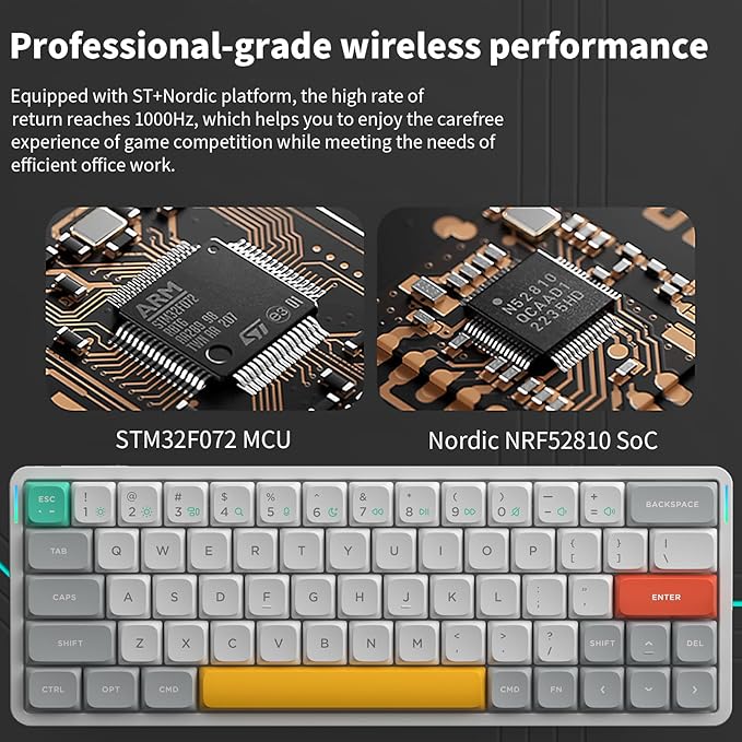 nuphy Air60 V2 Portable Wireless Keyboard 60% Low Profile Mechanical Keyboard Support QMK/VIA Compatible with windows/mac OS/Linux Supports Bluetooth 5.1/2.4GHz/wired (USB-C) White-Gateron Blue Switch
