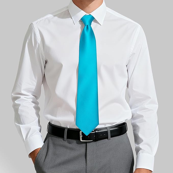 Fineknot Black Ties for Men, Formal Neckties for Men, Solid Color Mens Ties for Business, Wedding, Party, Mens Neck Tie