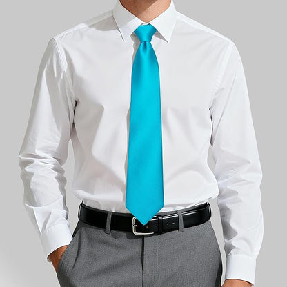 Fineknot Black Ties for Men, Formal Neckties for Men, Solid Color Mens Ties for Business, Wedding, Party, Mens Neck Tie
