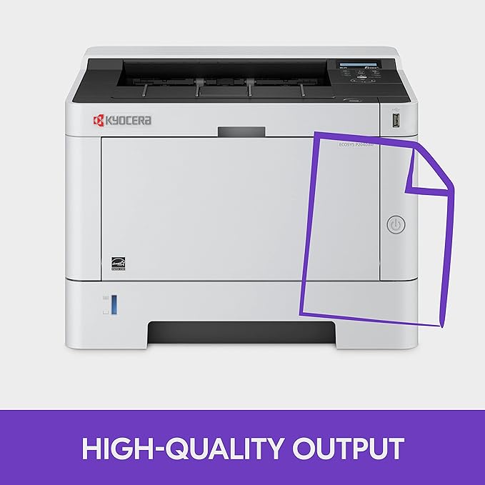 Kyocera 1102RY2US0 Model ECOSYS P2040dw Monochrome Network Laser Printer, 42 PPM B&W, Print Resolution 600 x 600 DPI Up to Fine 1200 DPI, Standard Wireless and Wi-Fi Direct Capability, 256 MB Memory