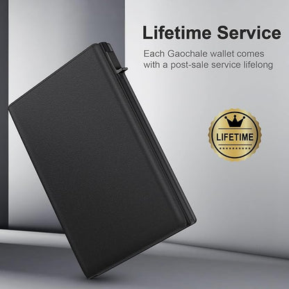 GAOCHALE Wallet for Men Pop up Card Holder, Smart, Slim, Minimalist Design for Front Pocket, Premium RFID Blocking, 10-14 Card Capacity | ID Window | Cash Slot(Black)