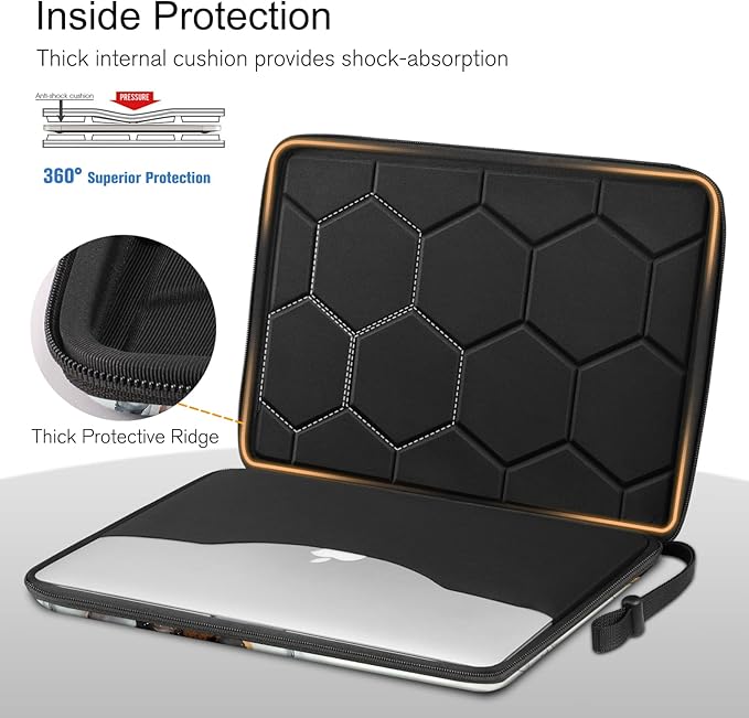 FINPAC Hard Laptop Sleeve Case for 13 inch MacBook Air M4 2025 M3 2024, 14 inch MacBook Pro M5/M4/M3/M2 A3401 A3185 A2918 A2992, 13'' Air/Pro, Waterproof Case for Dell, Surface Laptop, Cloudy Marble