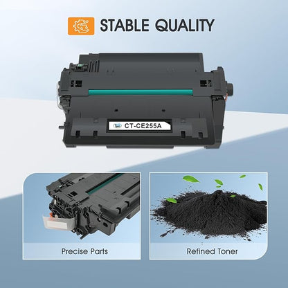 CE255A 55A Black Toner Cartridge P3015 55X CE255X M521dn Compatible for HP Laserjet P3015 Toner Cartridge Black for HP P3011 P3015d P3015x P3015dn P3016 Pro 500 MFP M521dn M521dw M521 Printer (2-Pack)