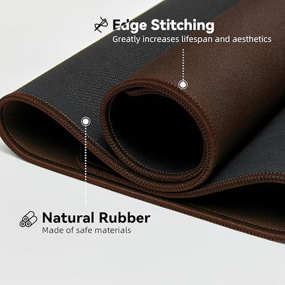 Waterproof Large Gaming Mouse Pad with Durable Stitched Edges, Non-Slip Rubber Base, Grainy Jacquard Mouse Mat Desk Pad for Home Office Gaming, 31.5''x11.8''x0.12'', Matte Brown