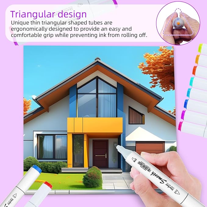 48 Colors Alcohol Markers, Dual Tip Art Markers with Fine Tip & Chisel Tips for Coloring, Illustrations, Drawing, Sketching Perfect for Adults