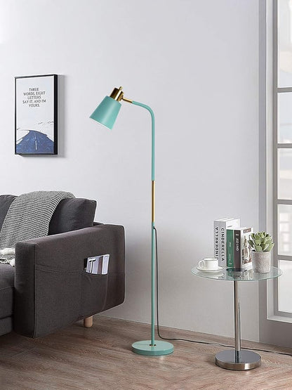 Floor Lamp, Industrial Floor Lamps for Living Rooms Rustic Farmhouse Reading Standing Floor Lamp Adjustable Metal Heads Indoor Task Lighting for Living Room Bedroom Office Home Décor (Green)