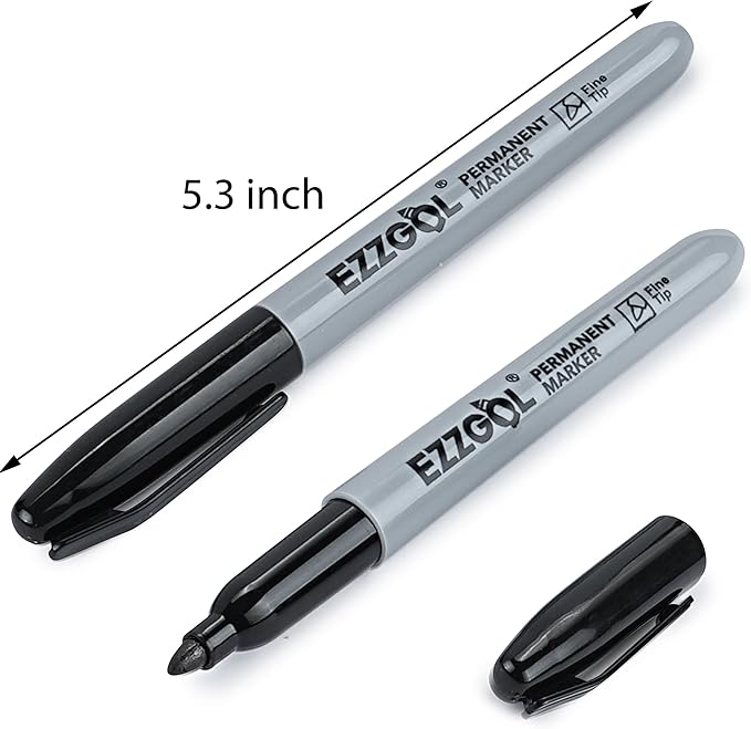 Permanent Markers Bulk, 300 Pack Fine Tip Black Permanent Markers, Waterproof Markers,