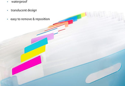 500 Pieces Tabs 2 Inch Sticky Index Tabs, Writable and Repositionable File Tabs Flags Colored Page Markers Labels for Reading Notes, Books and Classify Files, 21 Sets 10 Colors (Index Tabs)