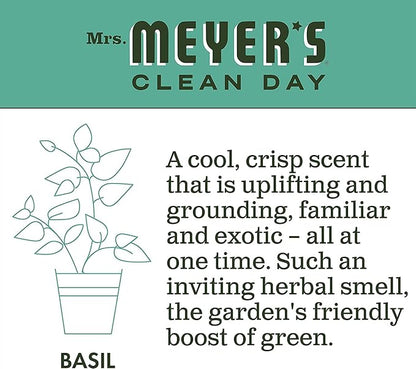 Mrs. MEYER'S CLEAN DAY Basil Hand Soap and Refill Variety Pack, 12.5 oz & 33 oz. (Pack of 2)