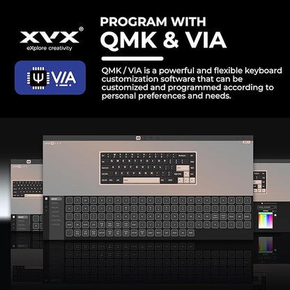 XVX M67 60% Keyboard with IMD Keycaps, QMK/VIA Topographic Gaming Keyboard, Wired Mechanical Key Board, RGB Custom Gasket Hot Swappable, for Windows & Mac, Interstellar Black