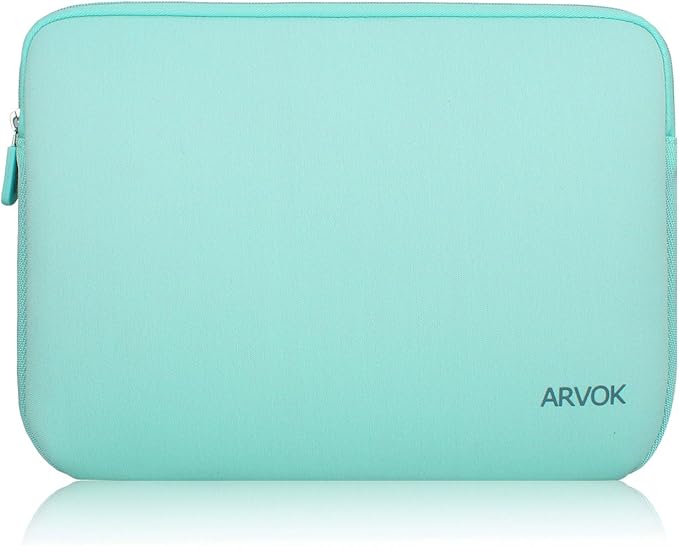 Arvok 13 13.3 14 Inch Laptop Sleeve Case for MacBook Pro/MacBook Air 13-14 inch, Water-Resistant Notebook Chromebook Computer Pouch, Carrying Bag Cover for HP/Dell/Lenovo/Asus/Acer, Light Green