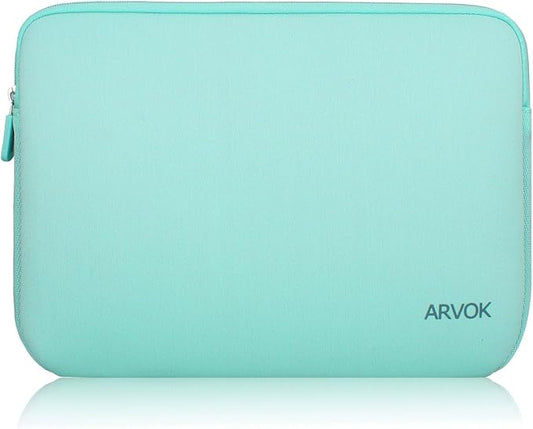 Arvok 13 13.3 14 Inch Laptop Sleeve Case for MacBook Pro/MacBook Air 13-14 inch, Water-Resistant Notebook Chromebook Computer Pouch, Carrying Bag Cover for HP/Dell/Lenovo/Asus/Acer, Light Green