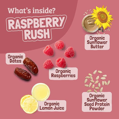 Skout Organic Raspberry Rush Kids Snack Bars (18 Pack) | Organic Kids Snack Bars | Plant-Based Nutrition, No Refined Sugar | Vegan | Gluten, Dairy, Grain, Peanut, Tree Nut & Soy Free