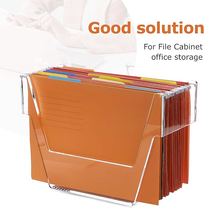 DINGHUO Hanging File Folder Frame, Legal Size Hanging File Organizer, Acrylic File Holder Filing Organizer Box Storage for Desk, Home Office, School - 1 Pack