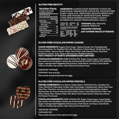 Gluten Free Palace Assorted Biscotti, Cookies, and Pretzels Gift Box – Gluten Free Treats - Birthday, Family, Men, Women Gift Basket (15 Flavors)