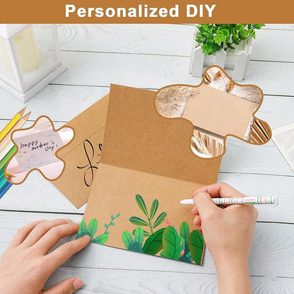 Brown Blank Cards and Envelopes 4.25 x 5.5 Heavyweight Folded Cardstock and A2 Envelopes Printable Self Seal 20 Packs for Wedding Invitations, Baby Showers, Greeting Cards, Birthday