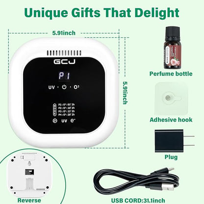 GCJ Mutil function Air Purifier for Pets,Pet air purifier purify Odor with Negative Ions and Ozone Quiet ,323ft²,Compact Small Portable Ionizer for Classroom,Toilet, Closet, Room,Office