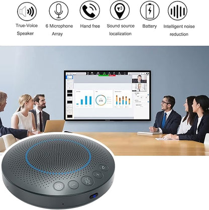 BluePod Conference Speakerphone, Bluetooth and USB Conference Microphone & Speaker, VoiceLoc and VoiceCap Function with 6 Omnidirectional Microphones, for Meeting Room or Home Office