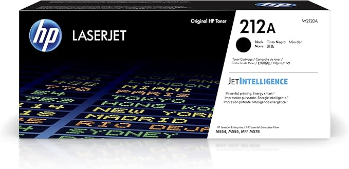 HP 212A Black Toner Cartridge Printers | Works with Color LaserJet Enterprise M554, M555 Series; Color LaserJet Enterprise MFP M578 Series | W2120A