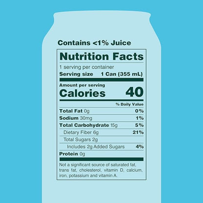OLIPOP Prebiotic Soda Pop, Cream Soda, Pantry Pack Packed with Prebiotics, Fiber, and Botanicals, Gluten Free, Vegan, GMO Free, 12oz (12-Cans)
