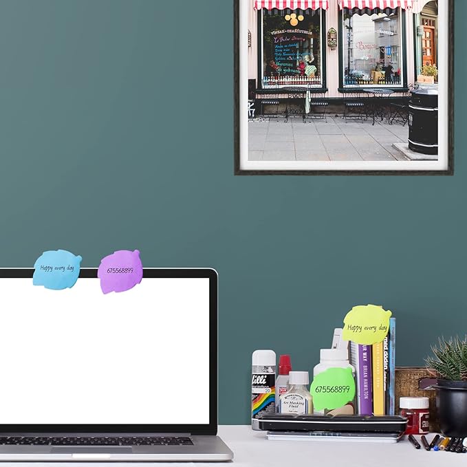 Sticky Notes, Self Sticky Post Notes, Bright Colorful Creative Desk Accessories for Reminders Office School and Home 2.75 x 2.75 Inch 50 Pieces/Pad 600 Sheet Leaves