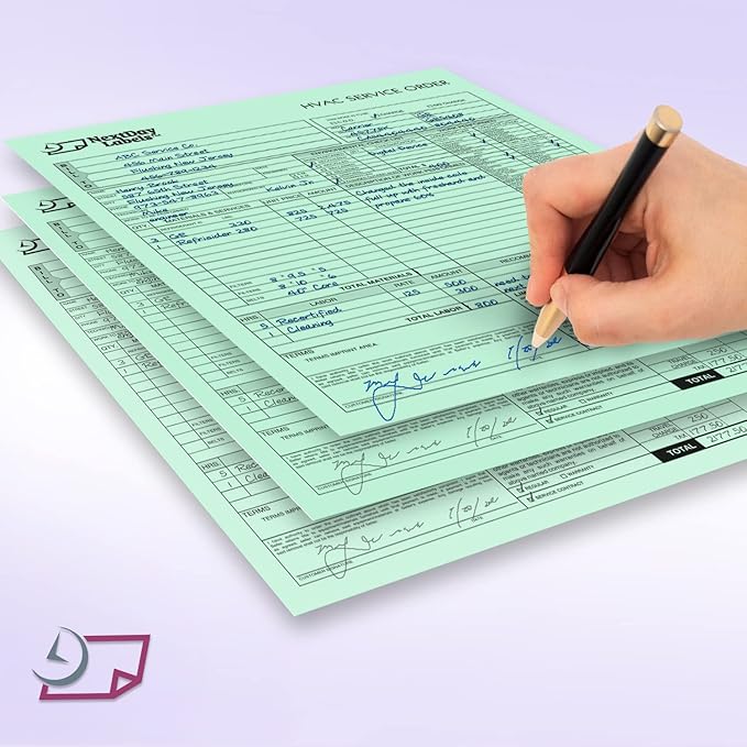 NextDayLabels - Pack of 500 Sheets 8-1/2" x 11" Letter Size CFB NCR (Carbon-Less) Paper, for Laser or Ink Jet Printer (Green CFB)