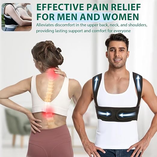 WNIEYO Posture Corrector for Women, Back Brace Posture Corrector Neck Hump, Back Support for Men and Women - Upper Back Pain Relief, Improve Posture, Correct Hunchback, Slouching, Kyphosis(L)