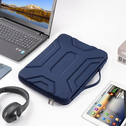 DOMISO 14 inch Laptop Sleeve with Handle Shockproof Computer Bag Waterproof EVA Protective Carrying Case for 14" HP Dell Asus Lenovo Laptop, Dark Blue