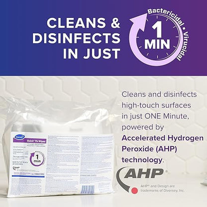 Oxivir Diversey Tb 100823906 Ready-to-Use Disinfectant Cleaning Wipes Refill Pouch, Accelerated Hydrogen Peroxide AHP, 11x12-Inch Extra Large Size Sheets, 160-Wipes, 1-Refill Bag (Pack of 4)