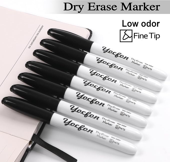 Dry Erase Markers 72 Pack, Black Whiteboard Markers With Fine Tip, Low Odor Dry Erase Markers for School Office Home
