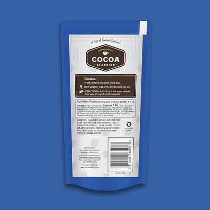 Cocoa Classics Hazelnut Cocoa Mix, Hot Chocolate, Made with Nonfat Milk, Just Add Hot Water, Make Hot or Iced Cocoa, Gluten Free & Kosher Dairy Friendly, 1.25oz Packets (Pack of 36)